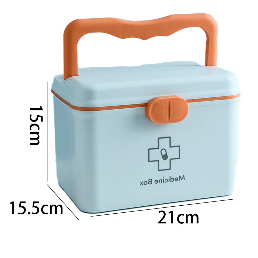 Portable handled medicine first aid box plastic medicine basic